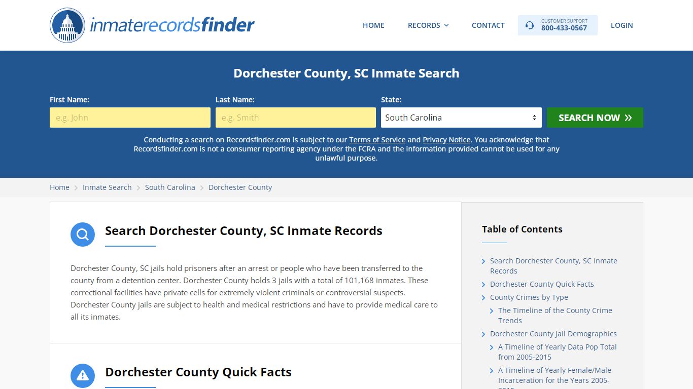 Dorchester County, SC Inmate Lookup & Jail Records Online